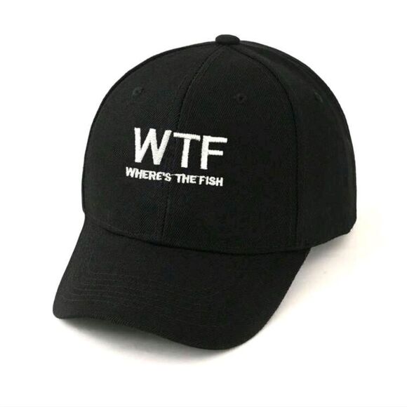 11. Black Funny Embroidered Baseball Cap Hat Fishing - Picture 4 of 7